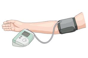 Measure blood pressure with electronic manometer